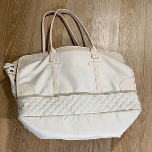 Cream Quilted Travel Bag